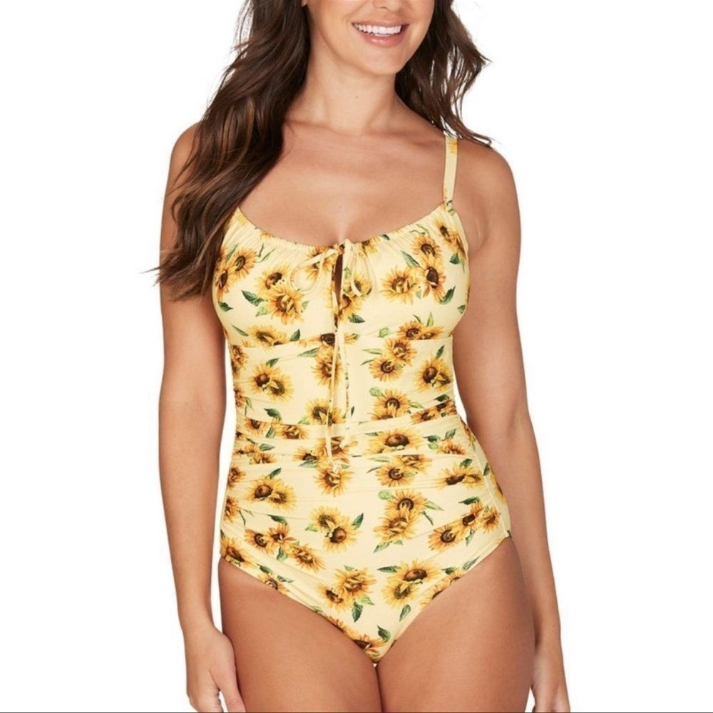 Nip Tuck Sunflower Tummy Control One Piece Swimsuit | Size 4
